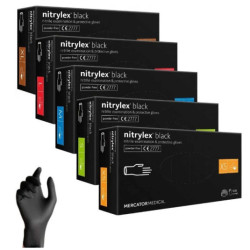 Mănuși din nitril Nitrylex Basic mărimea XL, 100 buc negru