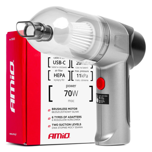 Aspirator wireless pentru mașină HEPA AMIO-03693