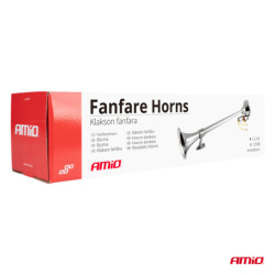 Claxon fanfară crom 640 mm 12V 24V AMiO-04076