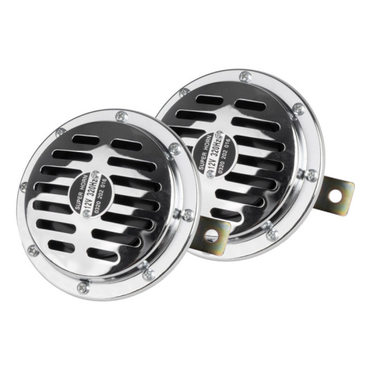 Semnalizare sonoră chorn crom 125 mm 12V AMIO-04074
