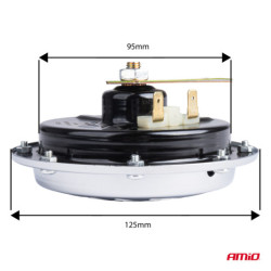 Semnalizare sonoră chorn crom 125 mm 12V AMIO-04074