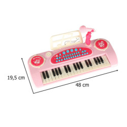 Claviatură pentru copii pian interactiv orgă 37 de taste microfon suport roz