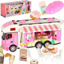 Caravană telecomandată caravană telecomandată mașină 2,4 GHz sunete lumini accesorii roz