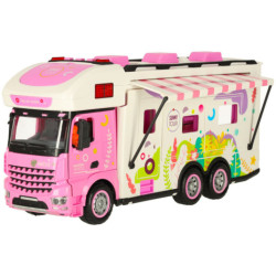 Caravană telecomandată caravană telecomandată mașină 2,4 GHz sunete lumini accesorii roz