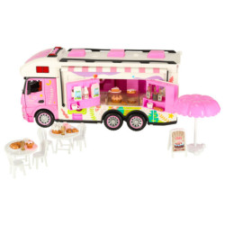 Caravană telecomandată caravană telecomandată mașină 2,4 GHz sunete lumini accesorii roz