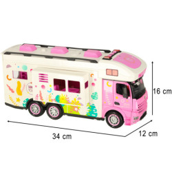 Caravană telecomandată caravană telecomandată mașină 2,4 GHz sunete lumini accesorii roz