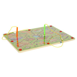 Joc magnetic din lemn de tablă cu labirint pentru călătorii oraș mare 2 jucători