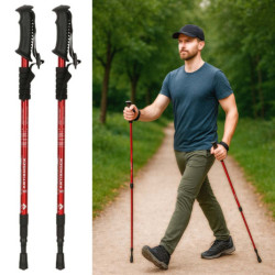 Bețe Nordic walking plabile 2 bucăți roșii