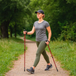 Bețe Nordic walking plabile 2 bucăți roșii