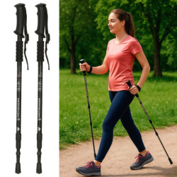Bețe pentru Nordic walking pliabile 2 bucăți negre