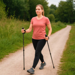 Bețe pentru Nordic walking pliabile 2 bucăți negre