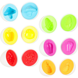 Puzzle educativ sortator potrivire forme ou montessori fructe legume 6buc