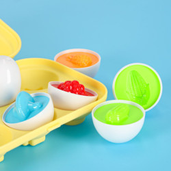 Puzzle educativ sortator potrivire forme ou montessori fructe legume 6buc