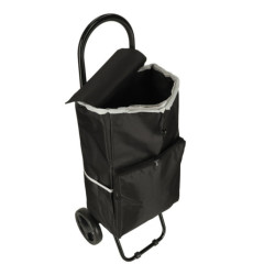 Geantă de cumpărături pe roți cu cadru 95 cm negru