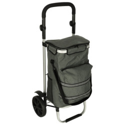 Cărucior cumpărături cu roţi şi cadru 100 cm gri