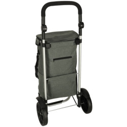 Cărucior cumpărături cu roţi şi cadru 100 cm gri
