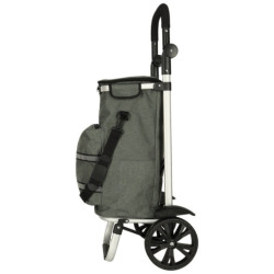 Cărucior cumpărături cu roţi şi cadru 100 cm gri