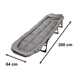 LUARO pat de călătorie pliant pat de camping crap comerț portabil ușor 200x64cm