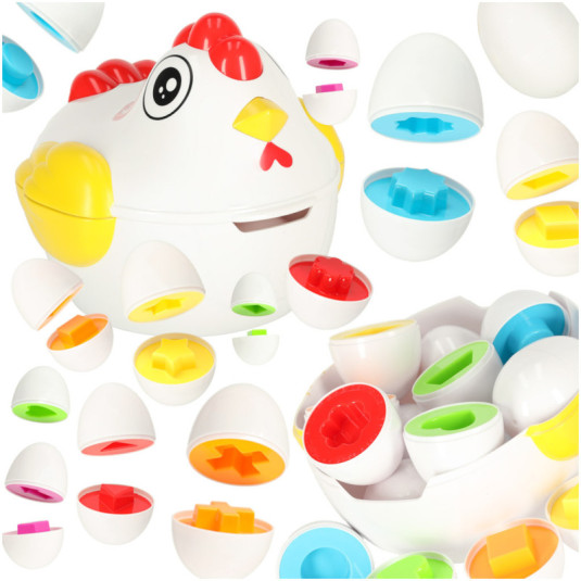 Puzzle educational sortator potrivire forme ou 10 buc gaina