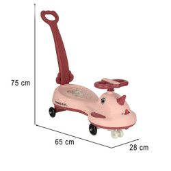 LED Swing FIX S1 trotineta gravitațională cu mâner roz max. 65 kg