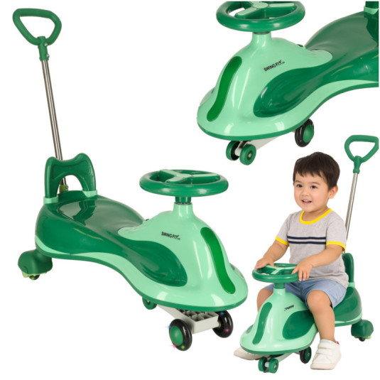 Trotineta gravitațională LED Swing FIX S2 cu mâner verde max. 100 kg