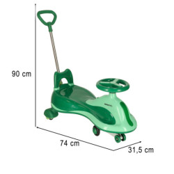 Trotineta gravitațională LED Swing FIX S2 cu mâner verde max. 100 kg