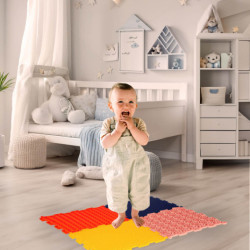 Covoraș senzorial Montessori pentru masaj tălpii piciorului 8 bucăți