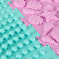 Saltea senzorială Montessori pentru masajul tălpilor 8 bucăți în culori pastel