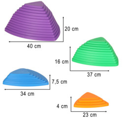 Cale senzorială cu pietre de râu pentru antrenamentul echilibrului podeaua este lava joc 11 elemente colorate