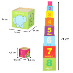 Turn educativ din lemn sortator de forme, care învață să numere 71cm XXL