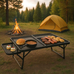 LUARO masă de camping pentru turiști 87 x 60 x 40 x 27 cm