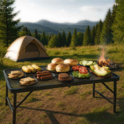 Masă de camping LUARO masă pliabilă 80 x 40 x 66 x 37 cm