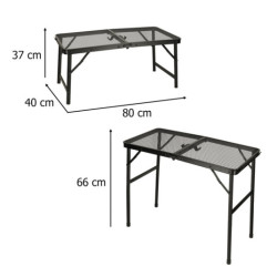 Masă de camping LUARO masă pliabilă 80 x 40 x 66 x 37 cm