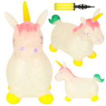 Podium salt pentru copii cu pompă cu unicorn din cauciuc