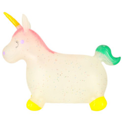 Podium salt pentru copii cu pompă cu unicorn din cauciuc