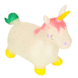 Podium salt pentru copii cu pompă cu unicorn din cauciuc