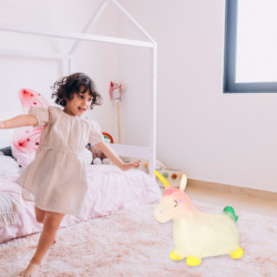 Podium salt pentru copii cu pompă cu unicorn din cauciuc