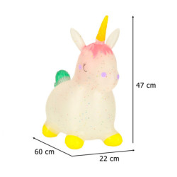Podium salt pentru copii cu pompă cu unicorn din cauciuc