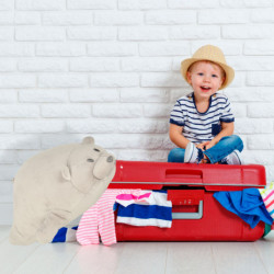 Pernă de călătorie 2în1 pentru gât în avion în mașină urs mascotă