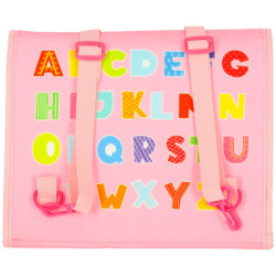 Tablele senzoriale Montessori pentru manipulare pe rucsac roz