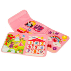 Tablele senzoriale Montessori pentru manipulare pe rucsac roz