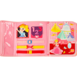 Tablele senzoriale Montessori pentru manipulare pe rucsac roz