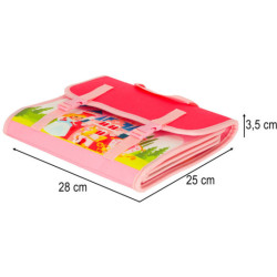 Tablele senzoriale Montessori pentru manipulare pe rucsac roz