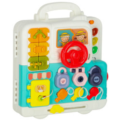 Tablă de manipulare senzorială Montessori cu mânere urs XXL cu lumină și sunet