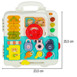 Tablă de manipulare senzorială Montessori cu mânere urs XXL cu lumină și sunet