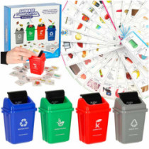 Joc educativ pentru dezvoltarea abilităților de sortare a deșeurilor ECO + 108 cărți