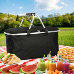 Coș pic-nic termic pliabil negru