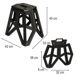 Scaun pliabil Scaun turistic negru Scaun camping portabil 39,5 cm negru