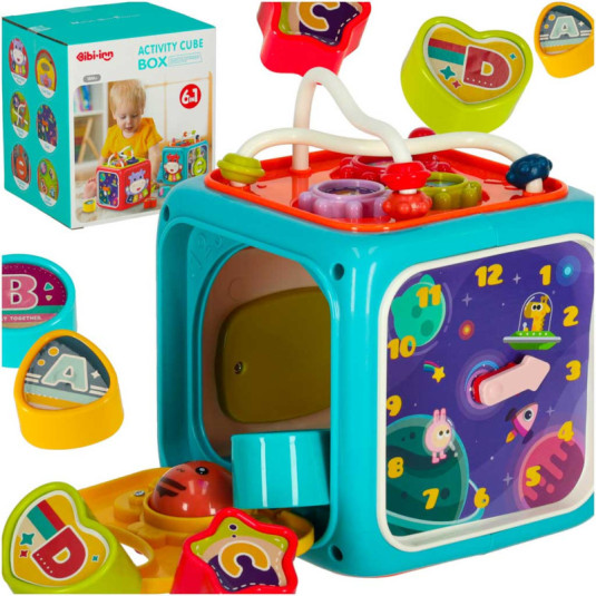 Cub educativ pian interactiv 6in1 Bibi-inn albastru
