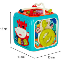 Cub educativ pian interactiv 6in1 Bibi-inn albastru